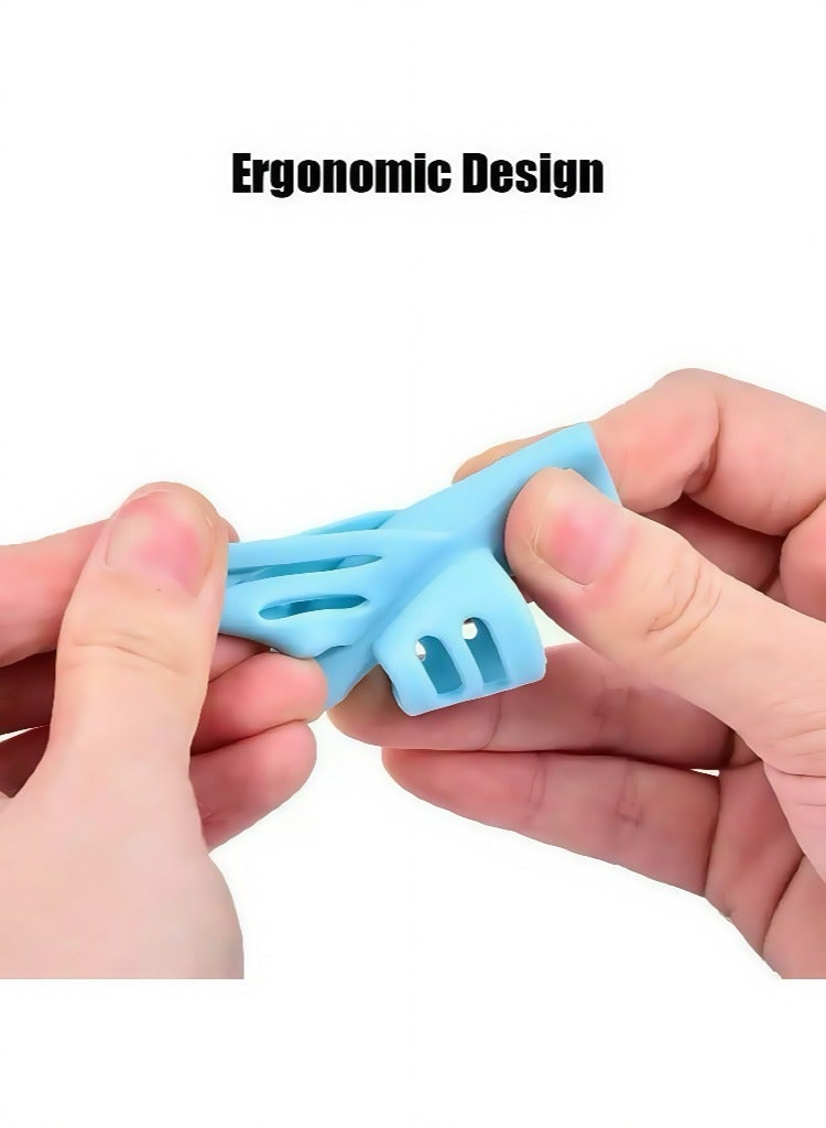 10 قطع مقابض أقلام الأطفال غير السامة ذات التصميم المريح - مساند لتصحيح وضعية الكتابة للأقلام والبرايشات (ألوان عشوائية) - Image 4